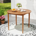 Table à manger d'extérieur ronde en bois d'acacia de 91 cm pour 4 personnes
