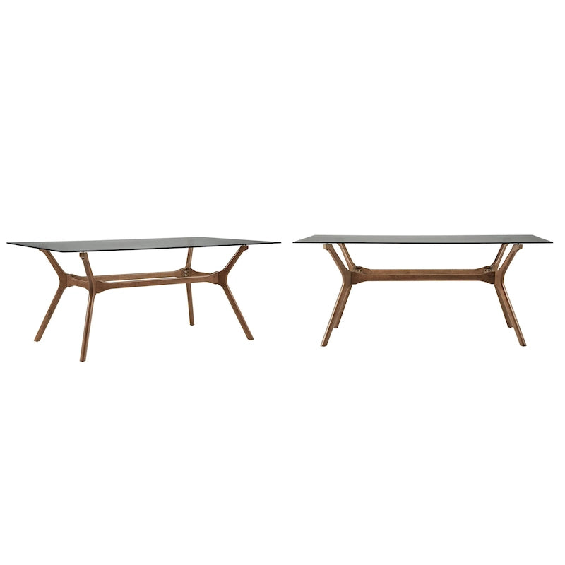 Table à manger rectangulaire au fini noyer, style Mid-Century