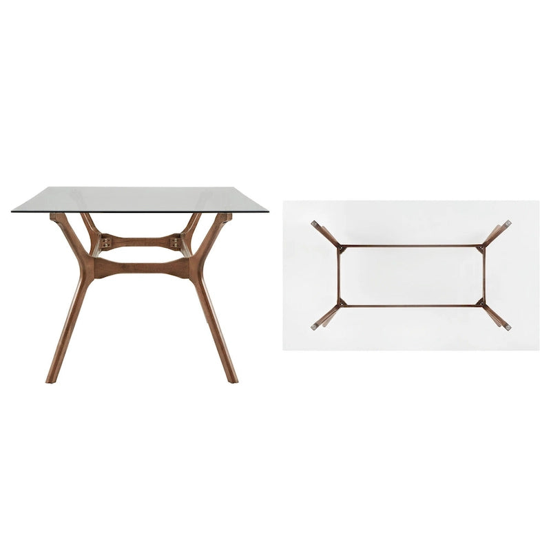 Table à manger rectangulaire au fini noyer, style Mid-Century