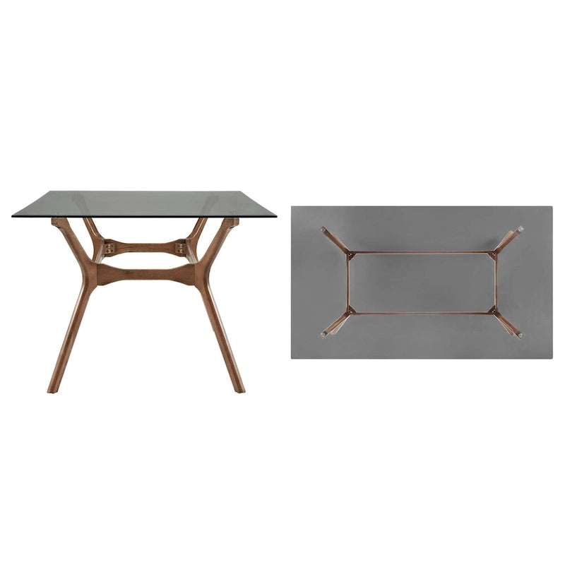 Table à manger rectangulaire au fini noyer, style Mid-Century