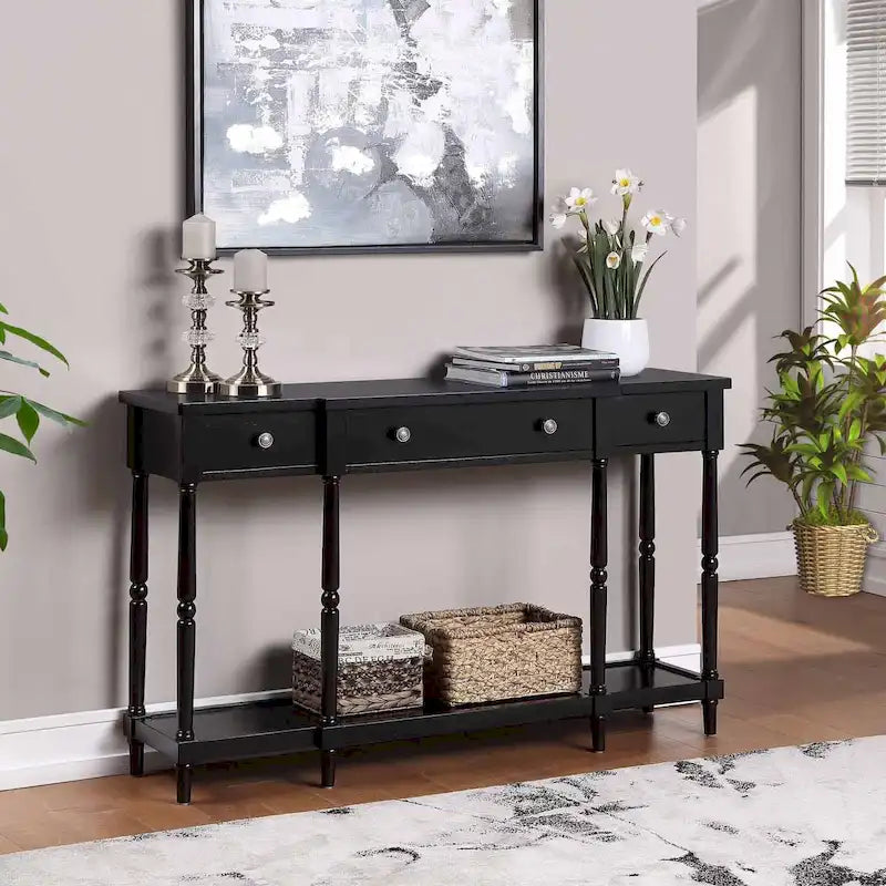 Console 3 tiroirs avec étagère