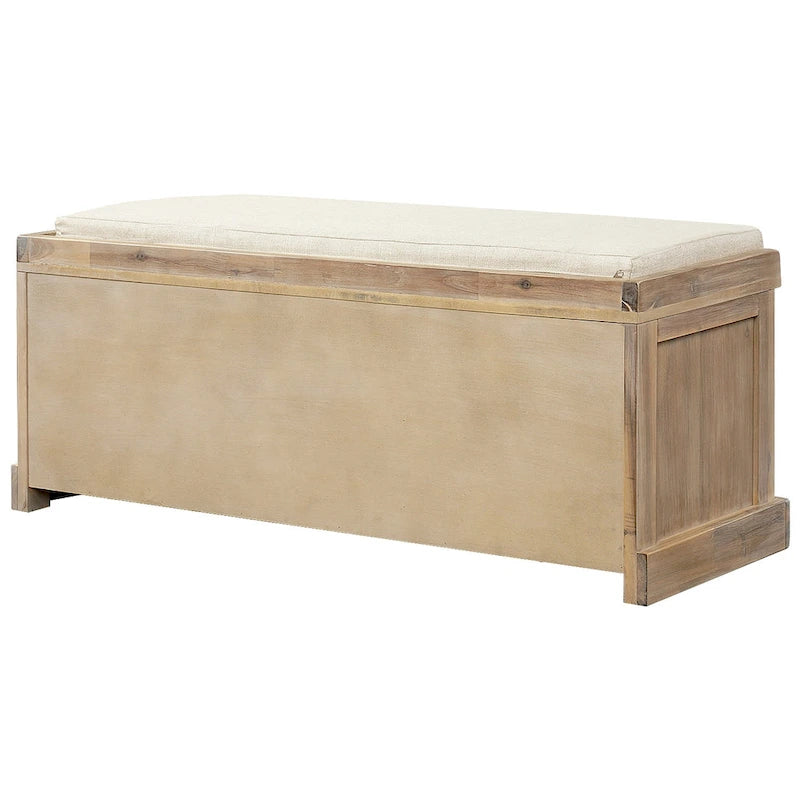 Banc de rangement d'entrée avec coussin et paniers