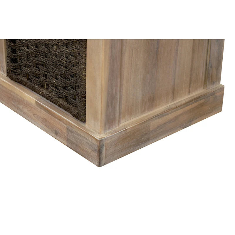 Banc de rangement d'entrée avec coussin et paniers