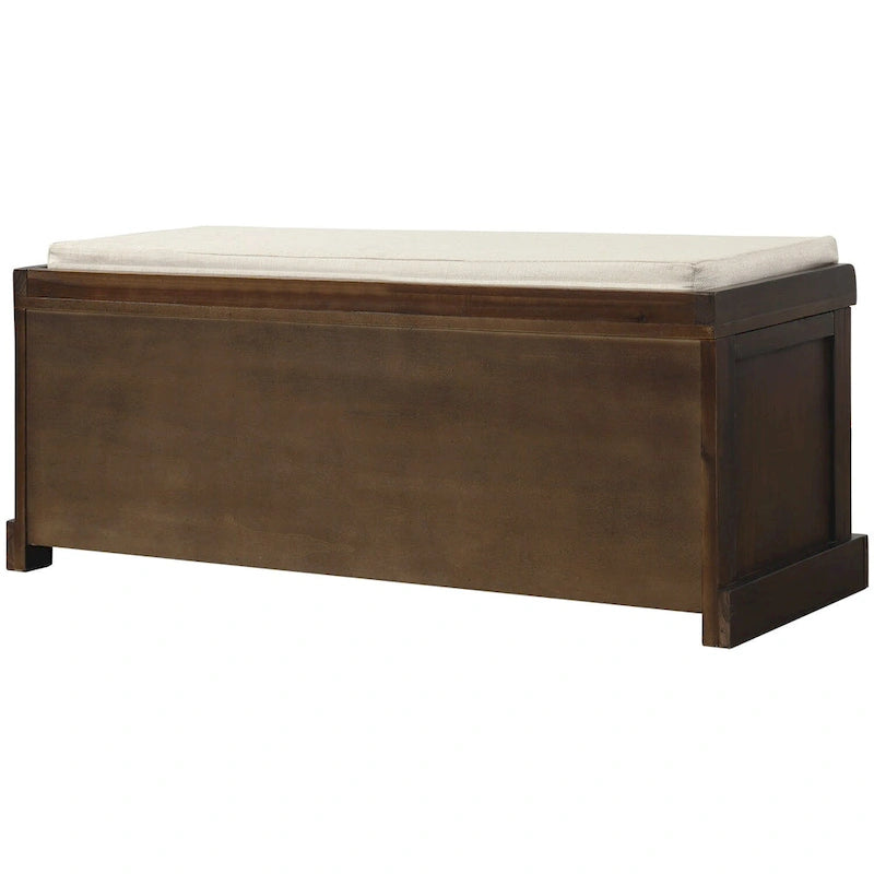 Banc de rangement d'entrée avec coussin et paniers