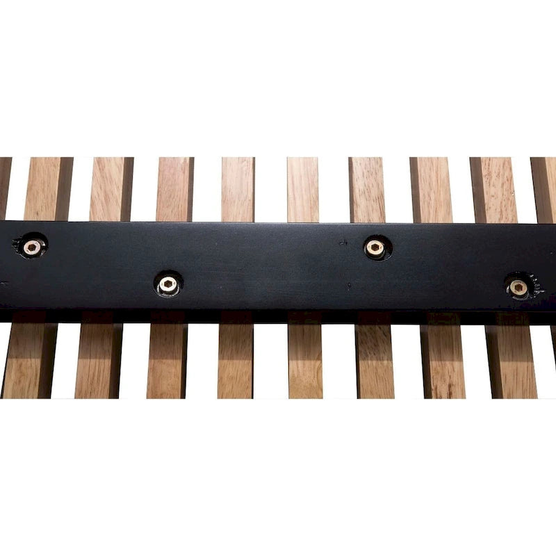 Banc d'entrée rectangulaire de 48 pouces en bois naturel au design moderne à lattes pour salon, maison et bureau