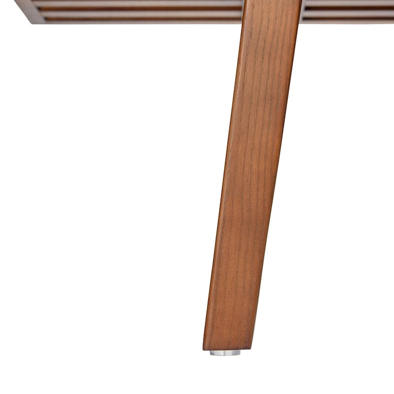 Banc d'entrée rectangulaire de 48 pouces en bois naturel au design moderne à lattes pour salon, maison et bureau