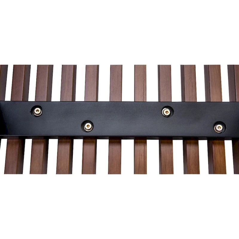 Banc d'entrée rectangulaire de 48 pouces en bois naturel au design moderne à lattes pour salon, maison et bureau