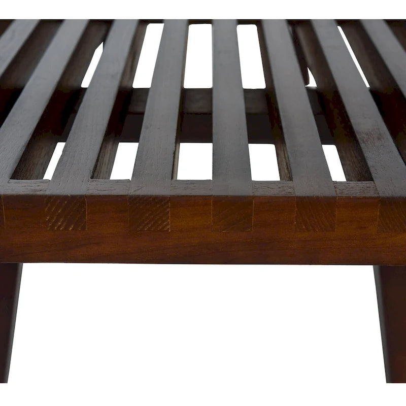 Banc d'entrée rectangulaire de 48 pouces en bois naturel au design moderne à lattes pour salon, maison et bureau