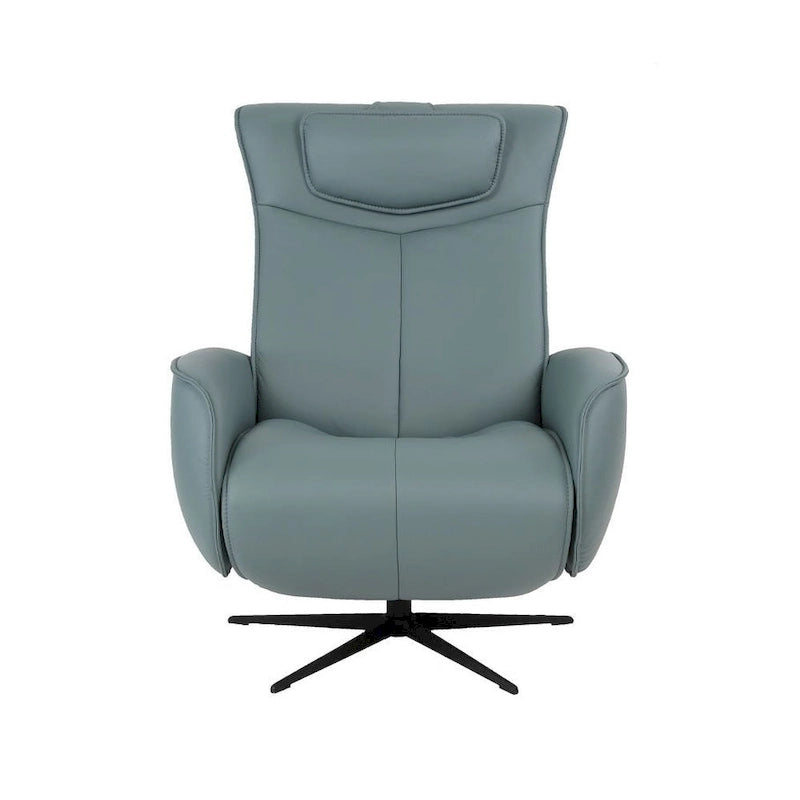 Fauteuil inclinable électrique en cuir pleine fleur avec base pivotante