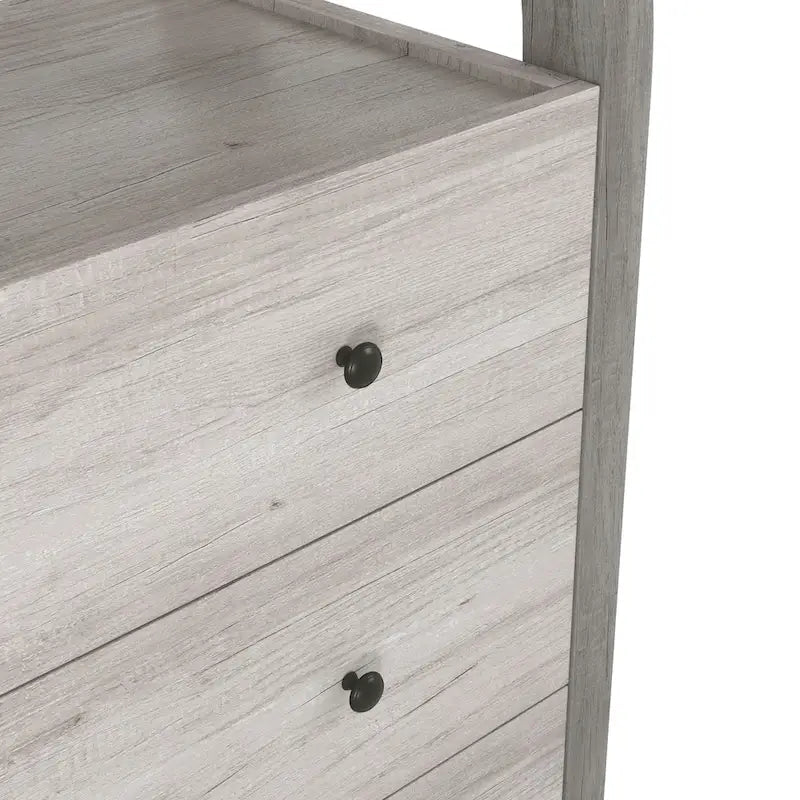 Commode verticale transitionnelle blanche de 80 cm de large à 4 tiroirs style côtier
