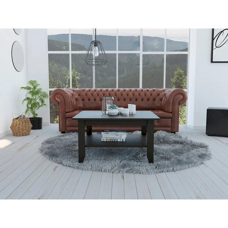 Table basse moderne avec étagère ouverte