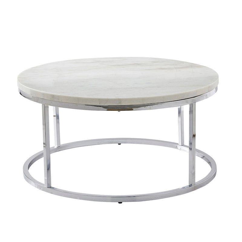 Table basse ronde en marbre blanc