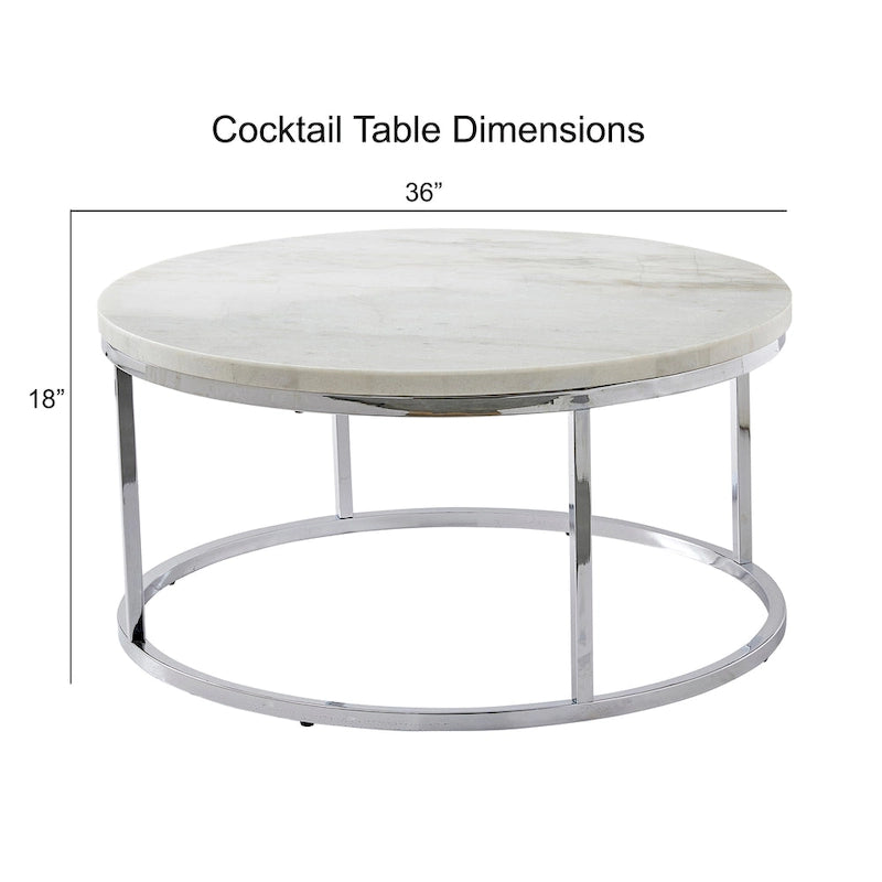 Table basse ronde en marbre blanc