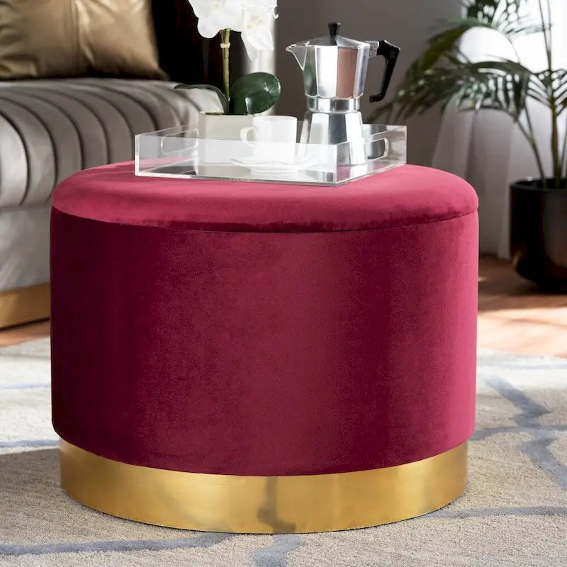 Pouf de rangement capitonné Glam et Luxe