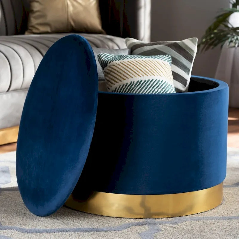 Pouf de rangement capitonné Glam et Luxe