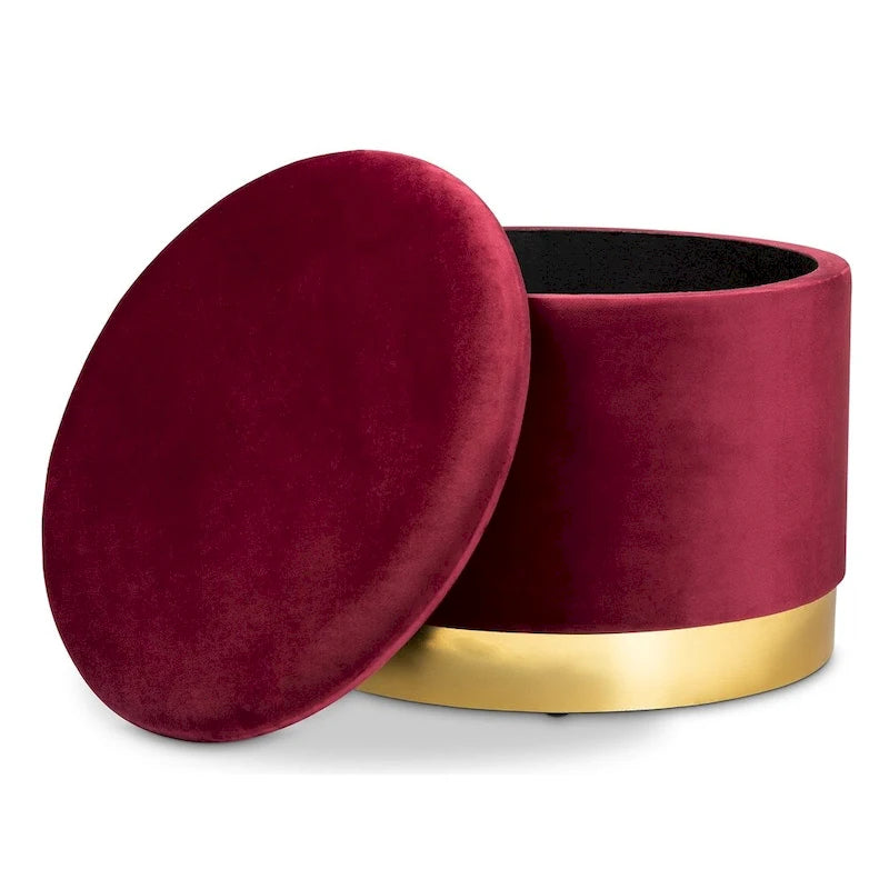 Pouf de rangement capitonné Glam et Luxe