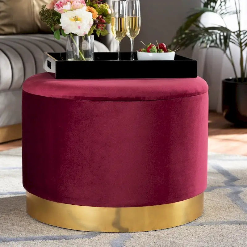 Pouf de rangement capitonné Glam et Luxe