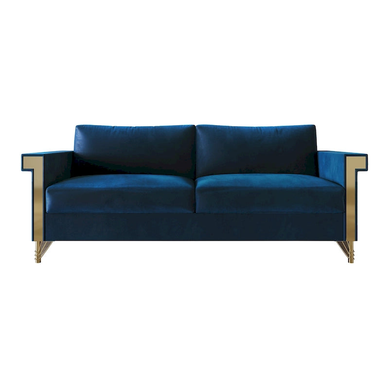 Canapé inclinable électrique double en cuir - Cognac