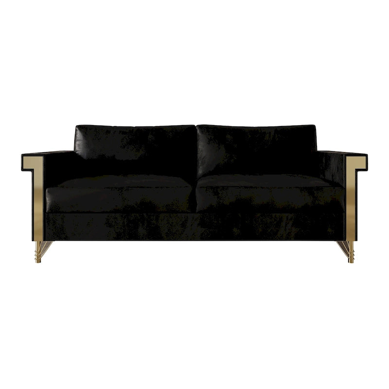 Canapé inclinable électrique double en cuir - Cognac