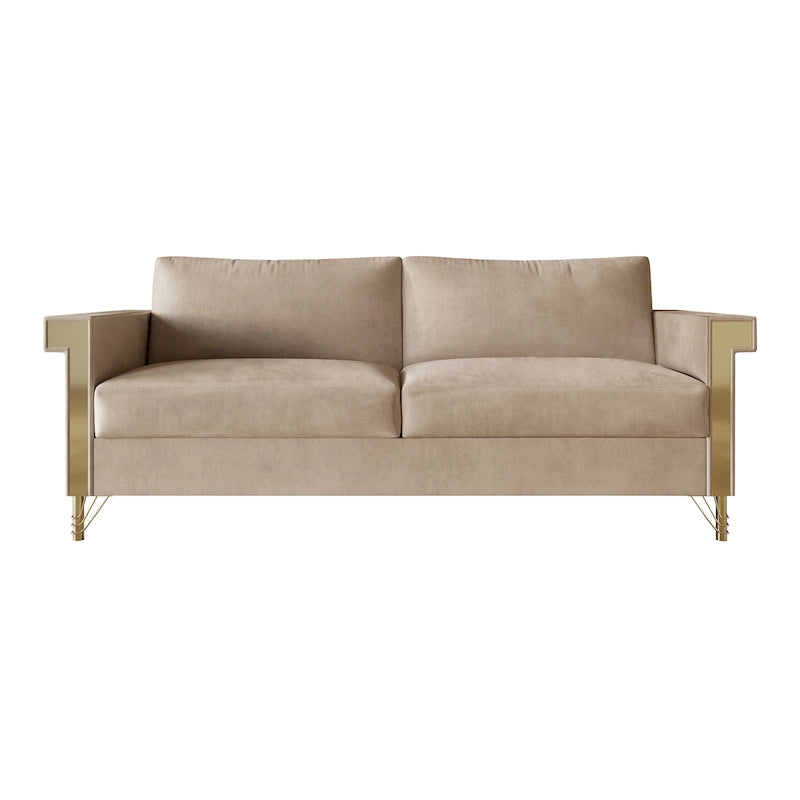 Canapé inclinable électrique double en cuir - Cognac