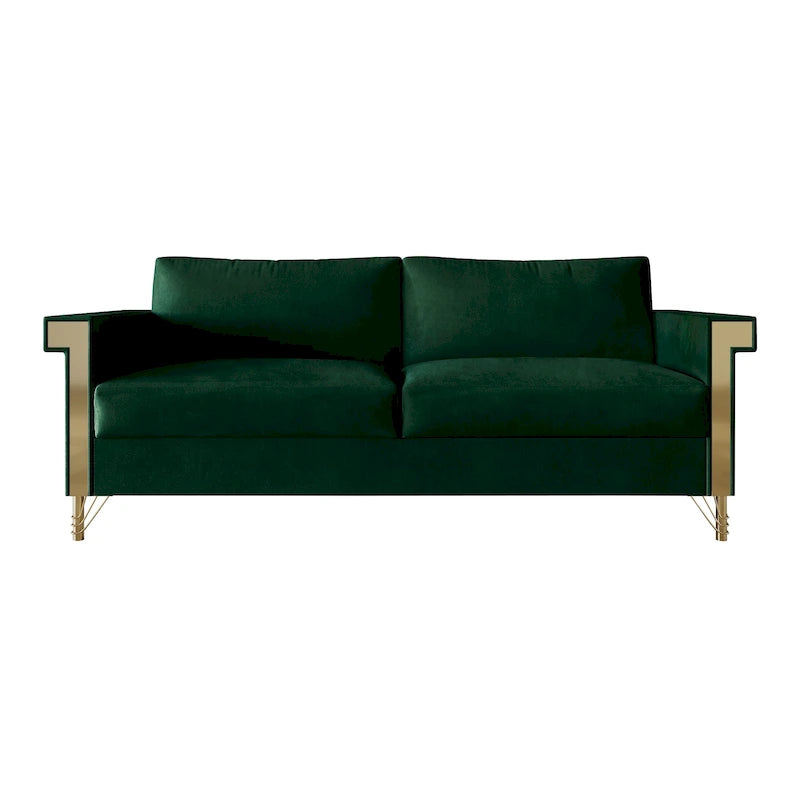 Canapé inclinable électrique double en cuir - Cognac