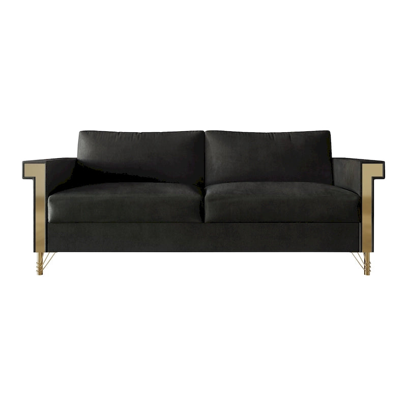 Canapé inclinable électrique double en cuir - Cognac