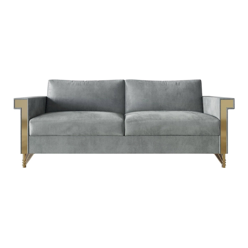 Canapé inclinable électrique double en cuir - Cognac