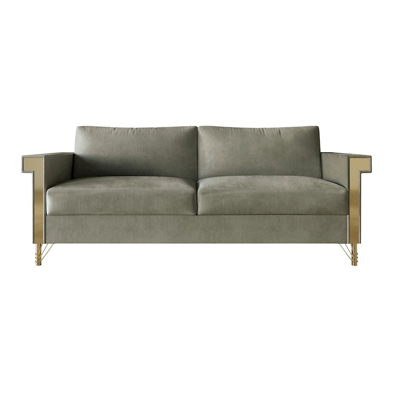 Canapé inclinable électrique double en cuir - Cognac