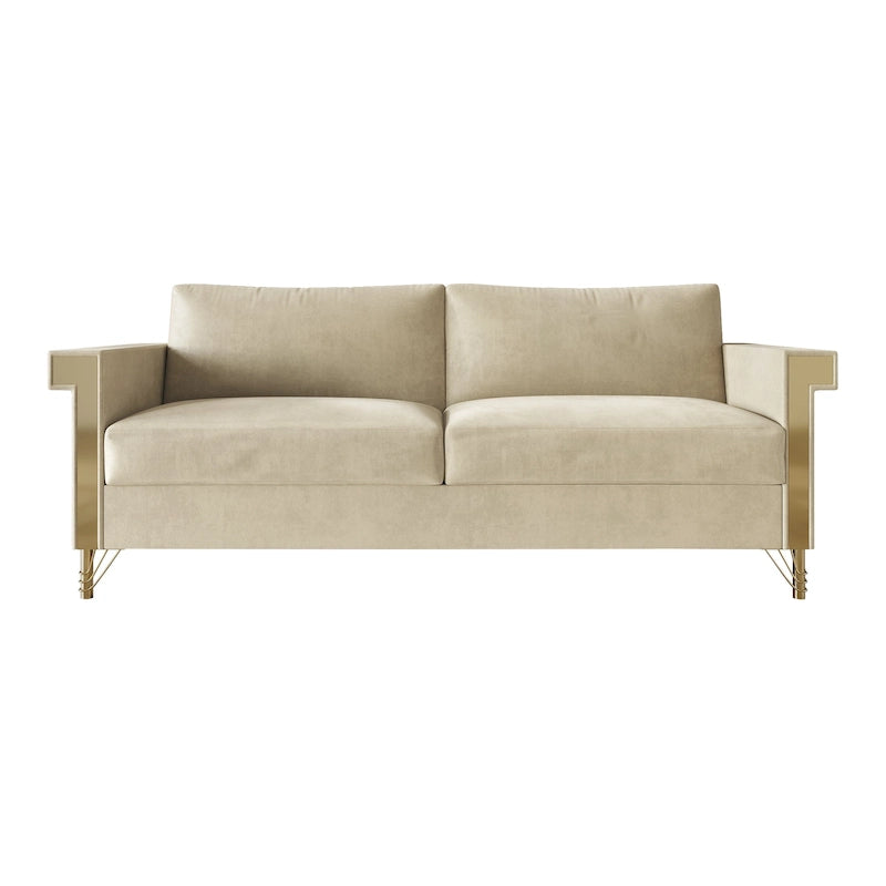 Canapé inclinable électrique double en cuir - Cognac