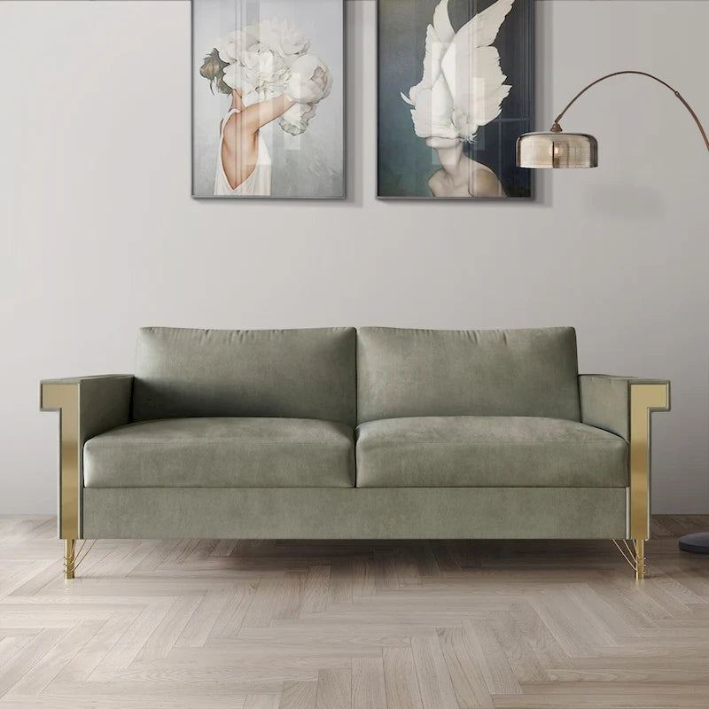 Canapé inclinable électrique double en cuir - Cognac