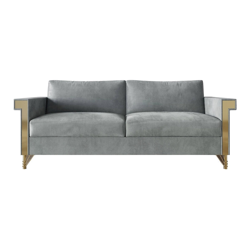 Canapé inclinable électrique double en cuir - Cognac