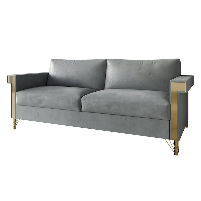 Canapé inclinable électrique double en cuir - Cognac