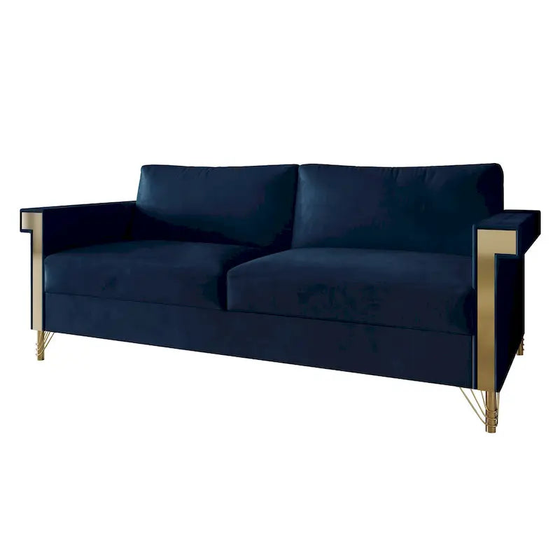 Canapé inclinable électrique double en cuir - Cognac