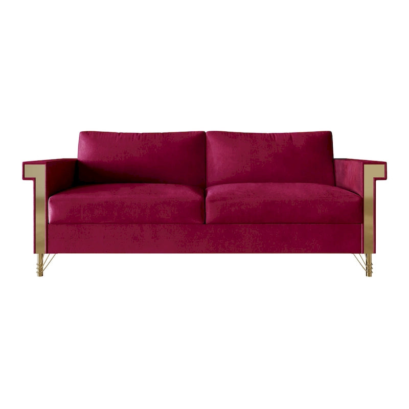 Canapé inclinable électrique double en cuir - Cognac
