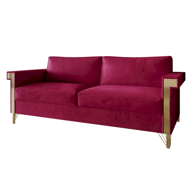 Canapé inclinable électrique double en cuir - Cognac