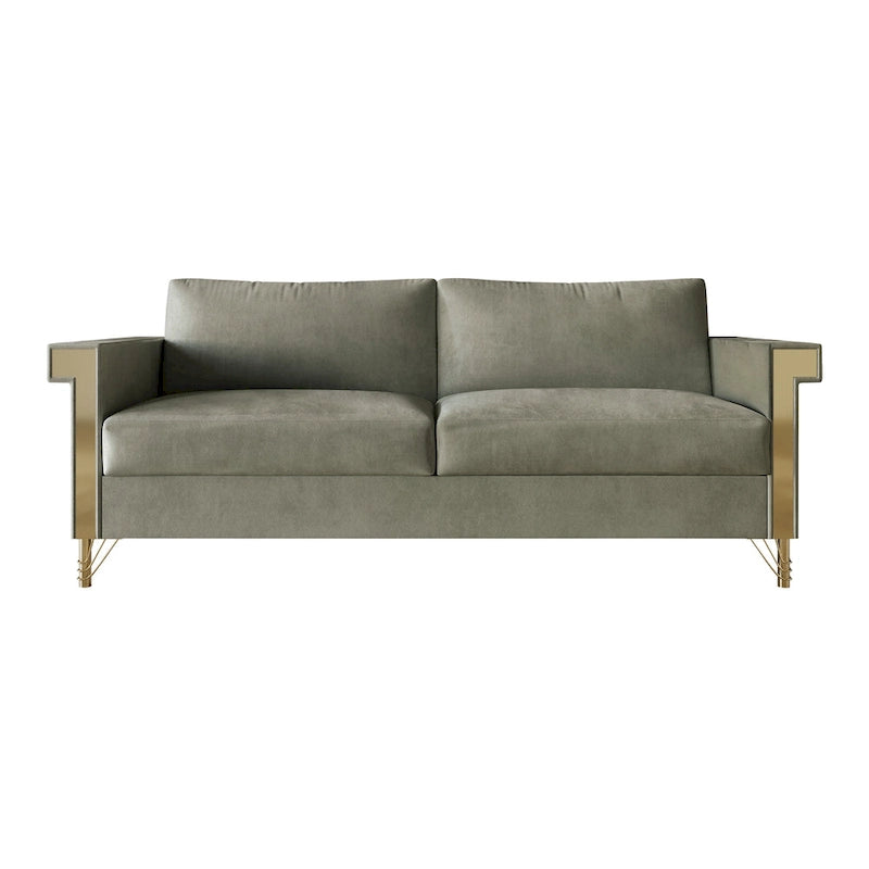 Canapé inclinable électrique double en cuir - Cognac