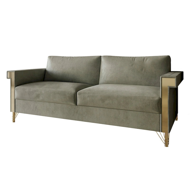 Canapé inclinable électrique double en cuir - Cognac