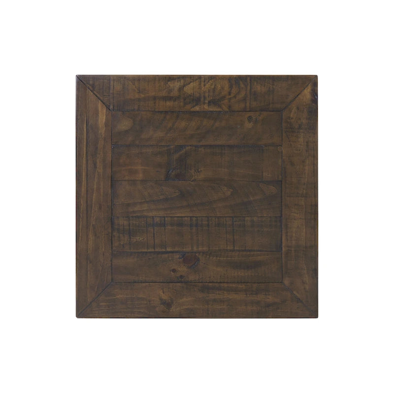 Table d'appoint en bois massif avec tiroir et étagère
