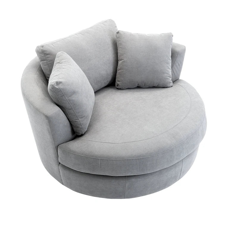Fauteuil pivotant rond et élégant de 54 pouces, une place et demie