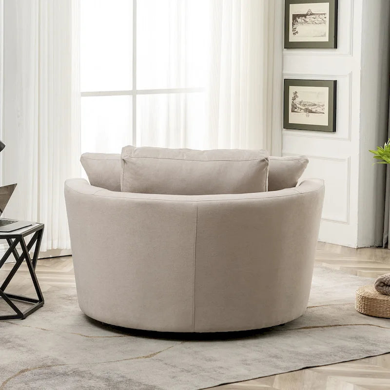 Fauteuil pivotant rond et élégant de 54 pouces, une place et demie