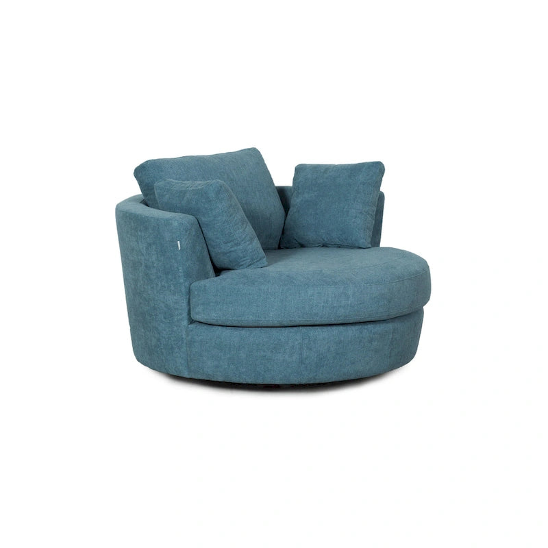Fauteuil pivotant rond et élégant de 54 pouces, une place et demie