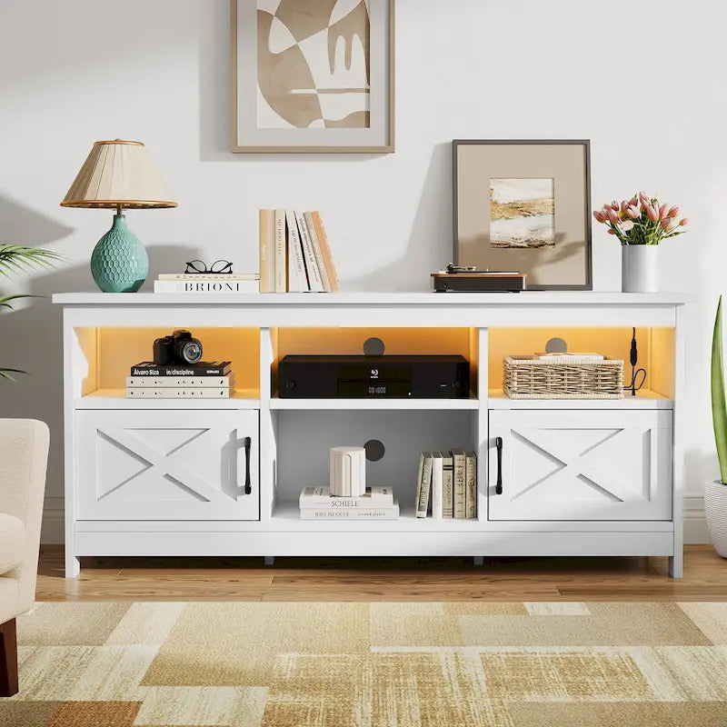Meuble TV de style rustique pour téléviseurs de 55"/65"