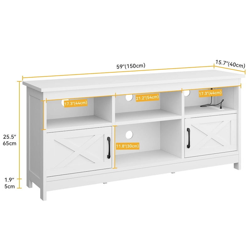 Meuble TV de style rustique pour téléviseurs de 55"/65"