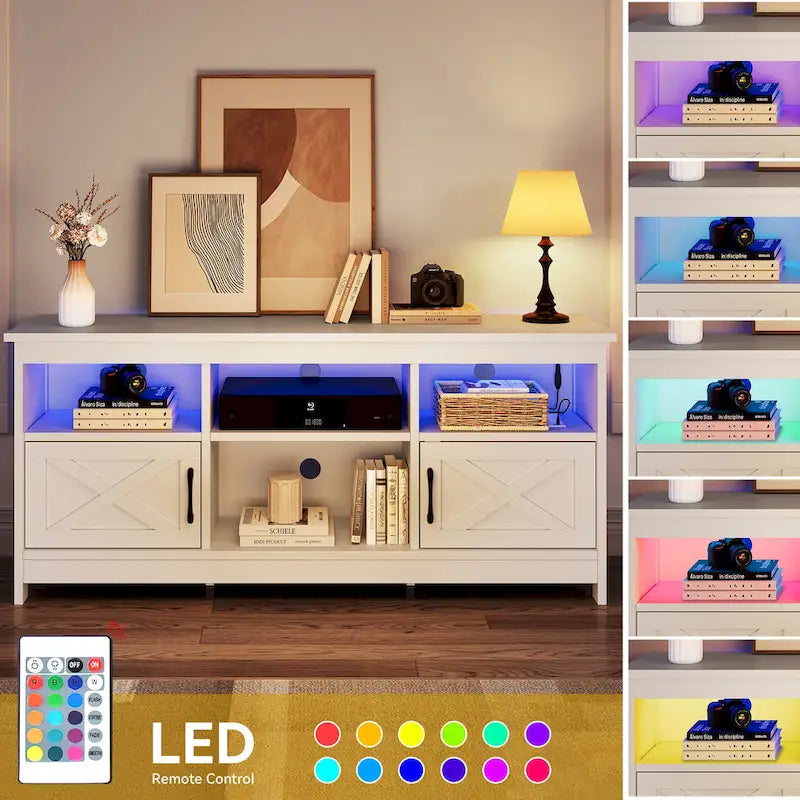 Meuble TV de style rustique pour téléviseurs de 55"/65"