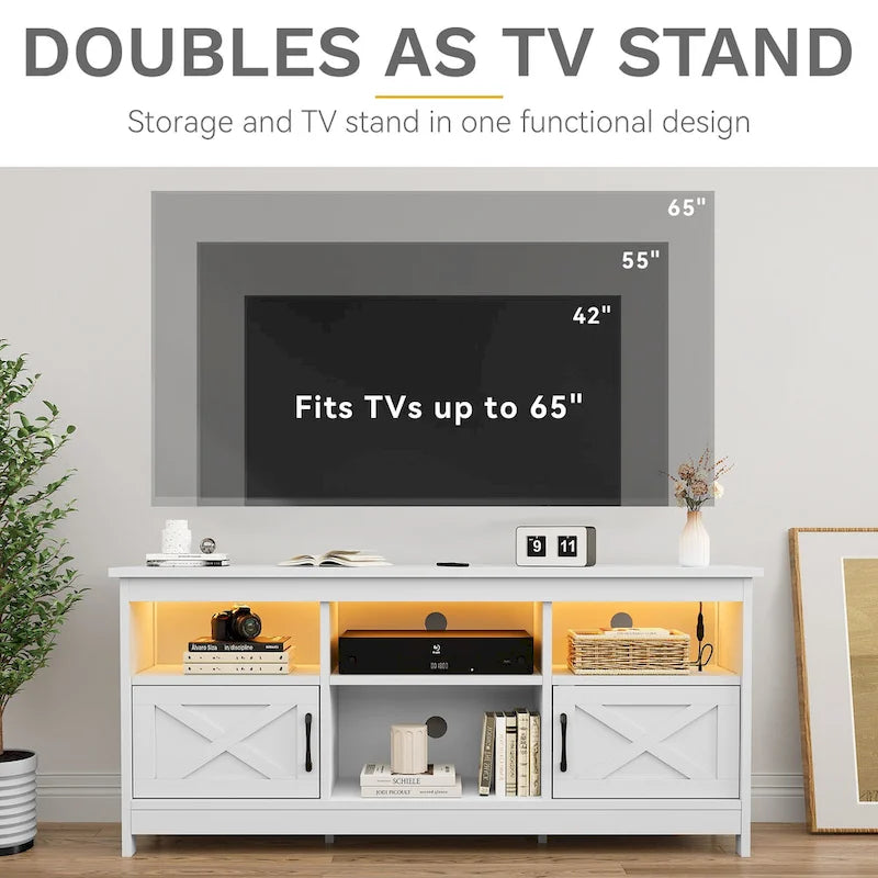 Meuble TV de style rustique pour téléviseurs de 55"/65"