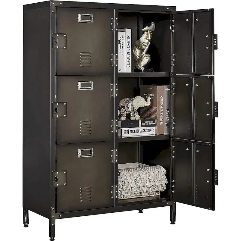 Armoire de rangement métallique à 6 portes