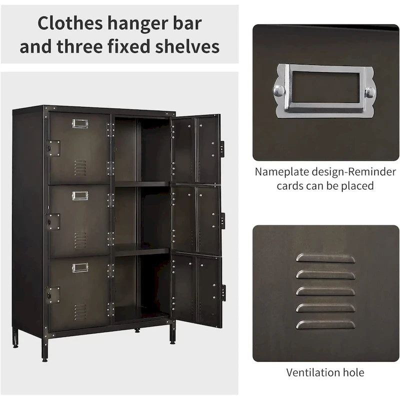 Armoire de rangement métallique à 6 portes