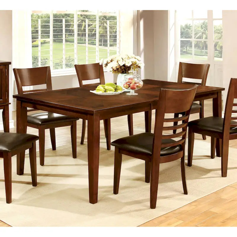 Furniture of America Pons Cherry 78-inch Wood Expandable Dining Table