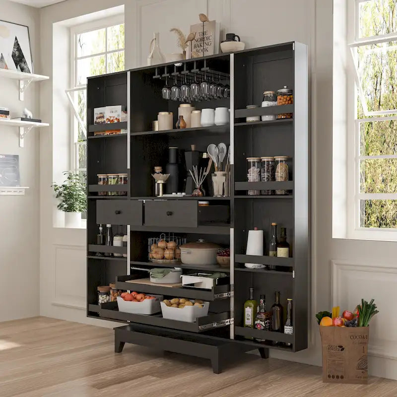 Meuble de cuisine multifonctionnel et casier à vin, garde-manger.