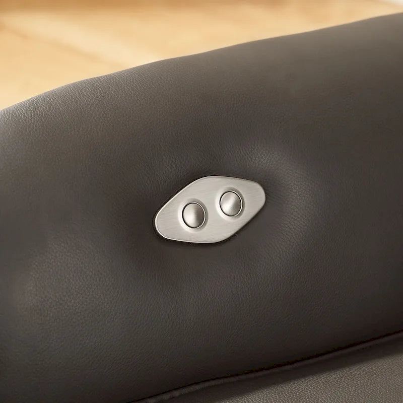 Fauteuil inclinable motorisé en cuir pleine fleur avec base pivotante